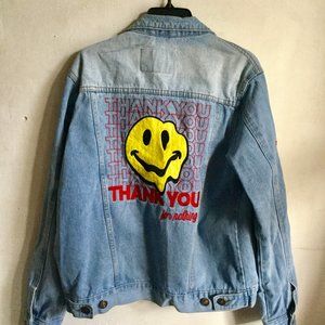 Rue 21 Denim Jacket 'Thank you for nothing'